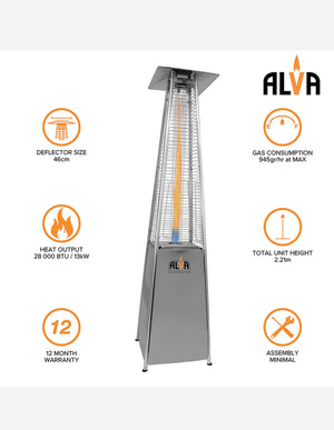 Alva Quartz Glass Tube Patio Gas Heater