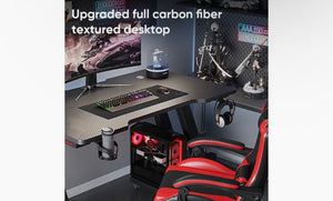 TechPro Ergonomic LED Gaming Computer Desk 100cm