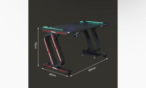 TechPro Ergonomic LED Gaming Computer Desk 100cm