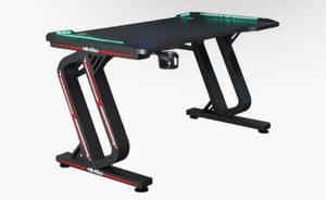 TechPro Ergonomic LED Gaming Computer Desk 100cm